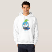 Funny eend met paraplu dansende cartoon hoodie (Voorkant volledig)