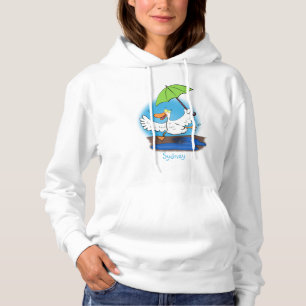 Funny eend met paraplu dansende cartoon hoodie
