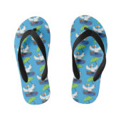 Funny eend met paraplu dansende cartoon kinder teenslippers (Voetbed)