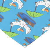 Funny eend met paraplu dansende cartoon korte tafelloper (Hoek)