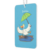 Funny eend met paraplu dansende cartoon luchtverfrisser (Links)