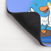 Funny eend met paraplu dansende cartoon muismat (Hoek)