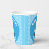 Funny eend met paraplu dansende cartoon papieren bekers (Rechts)