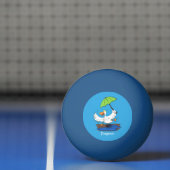 Funny eend met paraplu dansende cartoon pingpongbal (Net)