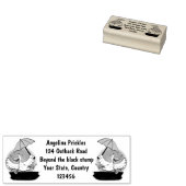 Funny eend met paraplu dansende cartoon rubberstempel (Gestempeld)