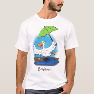 Funny eend met paraplu dansende cartoon t-shirt