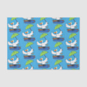 Funny eend met paraplu dansende cartoon tissuepapier (Voorkant)