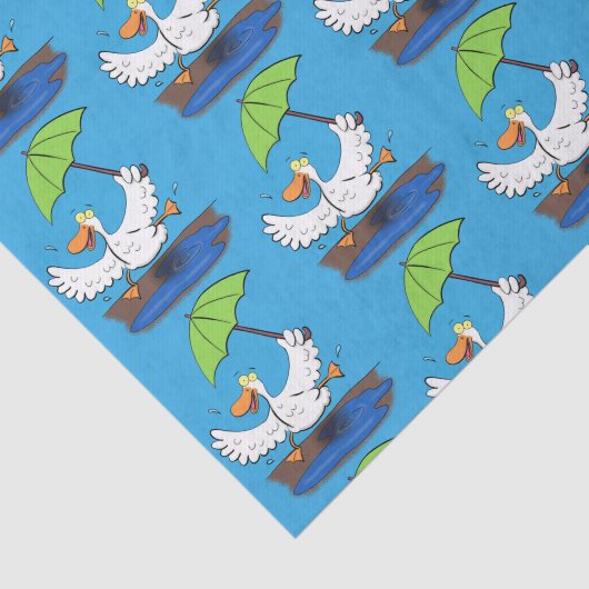 Funny eend met paraplu dansende cartoon tissuepapier (Detail)