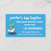 Funny eend met paraplu dansende cartoon visitekaartje (Voorkant)