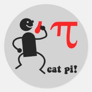 Funny eet pi ronde sticker