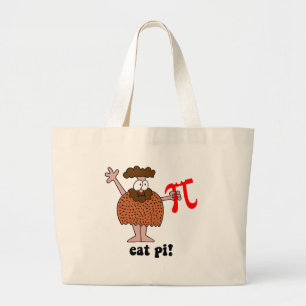 Funny eet pi wiskunde grote tote bag