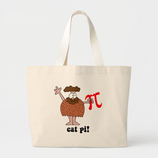 Funny eet pi wiskunde grote tote bag (Voorkant)