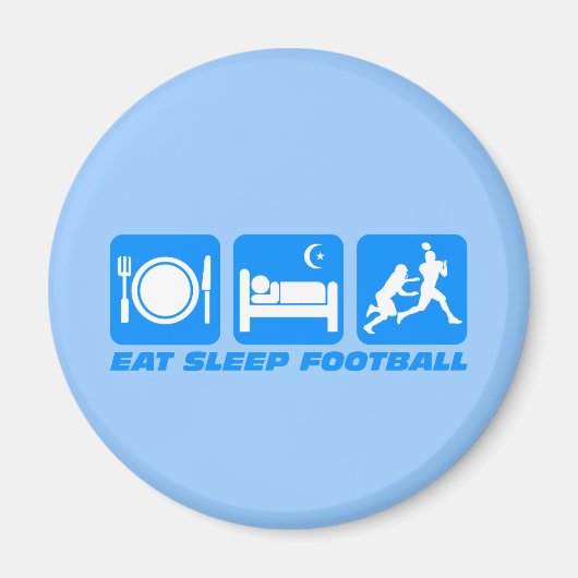 Funny eet slaap football magneet (Voorkant)