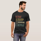 Funny eet slaapaquariums herhaal retro  gif t-shirt (Voorkant volledig)
