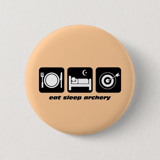 Funny eet slaaparchie ronde button 5,7 cm (Voorkant)
