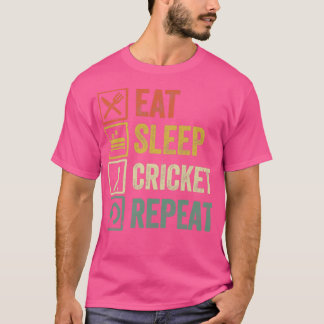 Funny eet slaapcricket repeat retro  gift t-shirt