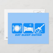 Funny eet slaapgitaar briefkaart (Voorkant / Achterkant)