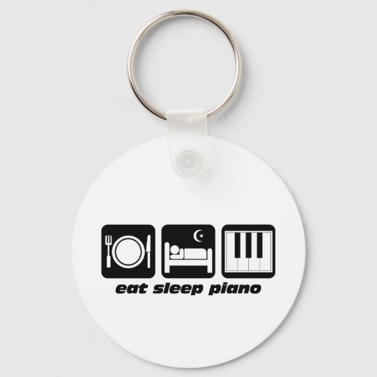 Funny eet slaappiano sleutelhanger (Voorkant)