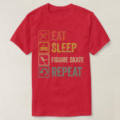 Funny eet Slaapstand Figuur Schaats herhaalde retr T-shirt (Design voorkant)