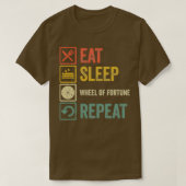 Funny eet-slaapwiel Fortune repeat retro vint T-shirt (Design voorkant)