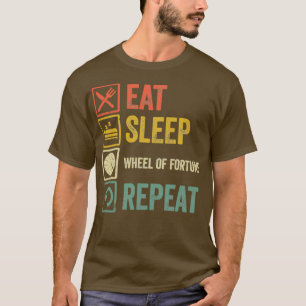 Funny eet-slaapwiel Fortune repeat retro vint T-shirt