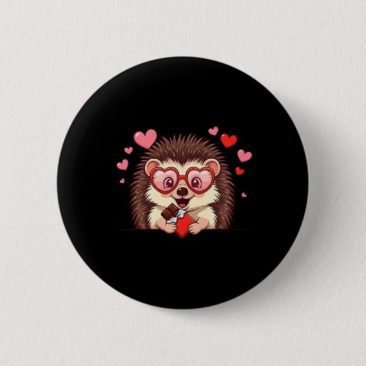 Funny Egel Hart Chocolade Valentijn Vrouwen Me Ronde Button 5,7 Cm (Voorkant)