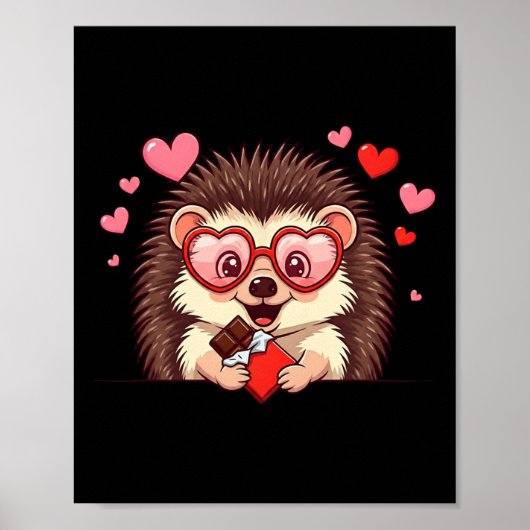 Funny Egeltje Hart Chocolade Valentijn Vrouwen Me Poster (Voorkant)