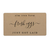 Funny Egg Carton Label - net gelekt - Kraft (Voorkant)