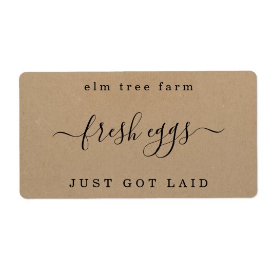Funny Egg Carton Label - net gelekt - Kraft (Voorkant)