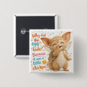 Funny Egg Dad Joke Vierkante Button 5,1 Cm (Voorkant /achterkant)