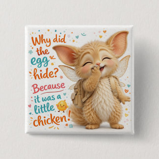 Funny Egg Dad Joke Vierkante Button 5,1 Cm
