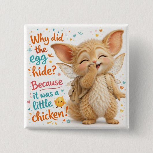 Funny Egg Dad Joke Vierkante Button 5,1 Cm (Voorkant)