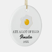 Funny Egg Gifts, Custom Egg Lover Christmas  Keramisch Ornament (Rechts)
