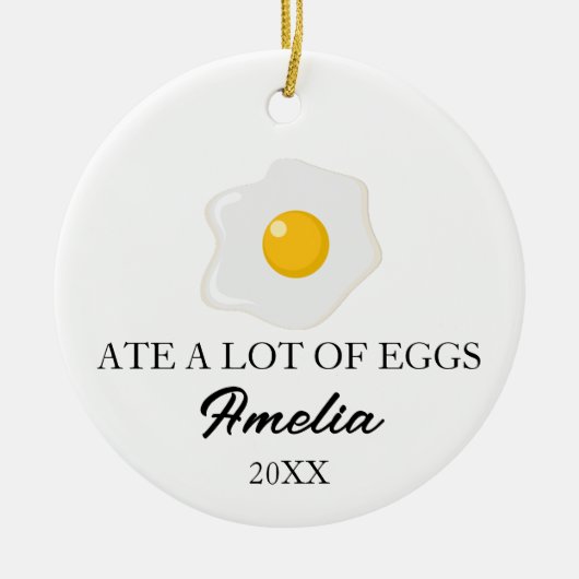 Funny Egg Gifts, Custom Egg Lover Christmas  Keramisch Ornament (Voorkant)