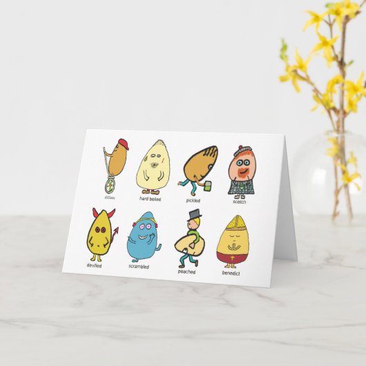Funny Egg Puns Kaart (Gele Bloem)