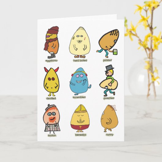 Funny Egg Puns Kaart (Gele Bloem)