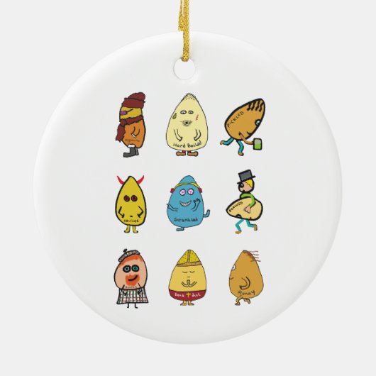 Funny Egg Puns Keramisch Ornament (Achterkant)