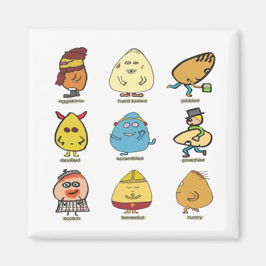 Funny Egg Puns Magneet (Voorkant)