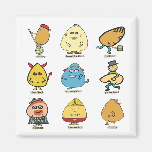 Funny Egg Puns Magneet (Voorkant)