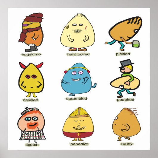 Funny Egg Puns Poster (Voorkant)