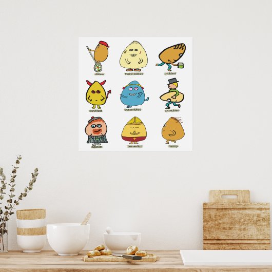 Funny Egg Puns Poster (Keuken)