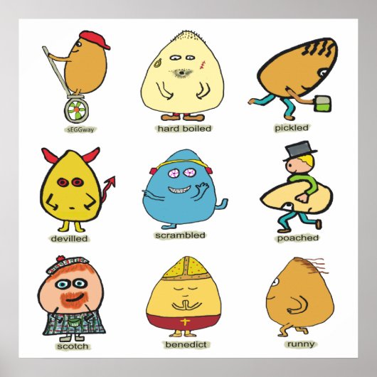 Funny Egg Puns Poster (Voorkant)