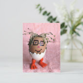 Funny Eggman Boy met Green Hair Briefkaart (Staand voorkant)