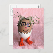 Funny Eggman Boy met Green Hair Briefkaart (Voorkant / Achterkant)