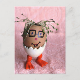 Funny Eggman Boy met Green Hair Briefkaart