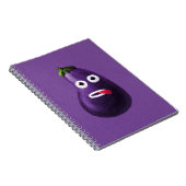 Funny Eggplant Cartoon Character Cute Vegetable Notitieboek (Rechterzijde)