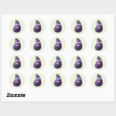 Funny Eggplant Cartoon Character Cute Vegetable Ronde Sticker (Vel)