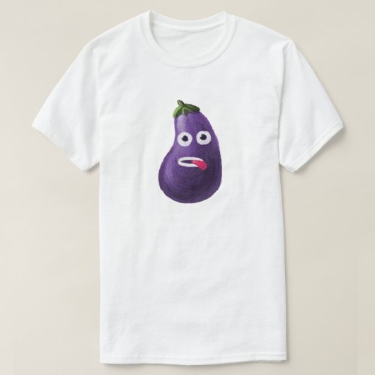 Funny Eggplant Cartoon Character Cute Vegetable T-shirt (Design voorkant)