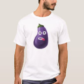 Funny Eggplant Cartoon Character Cute Vegetable T-shirt (Voorkant)