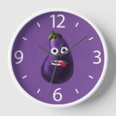 Funny Eggplant Cartoon Cute Vegetable Paars (Voorkant)